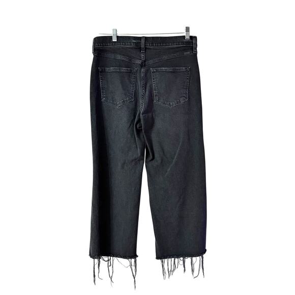 AYR The Pop Straight Ankle Jeans Raw Hem Date Night Black Women 31 - Picture 2 of 7